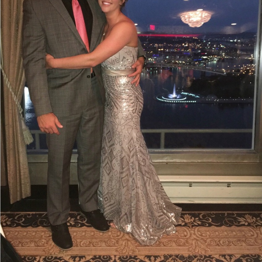 Sequin Embellished Evening Gown